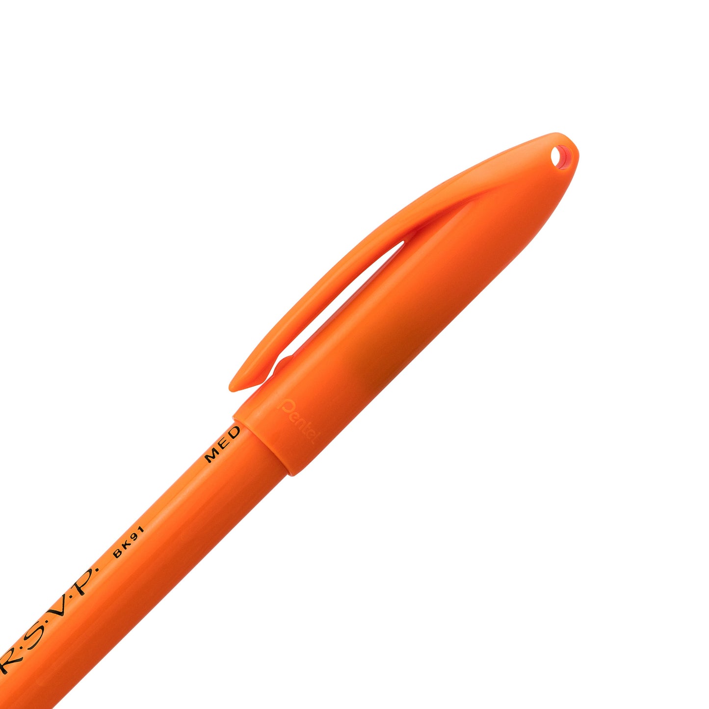 Capped R.S.V.P. Safety Colour 1.0mm Black Ink Orange Barrel 12 pc Set Pentel Stationery of Canada
