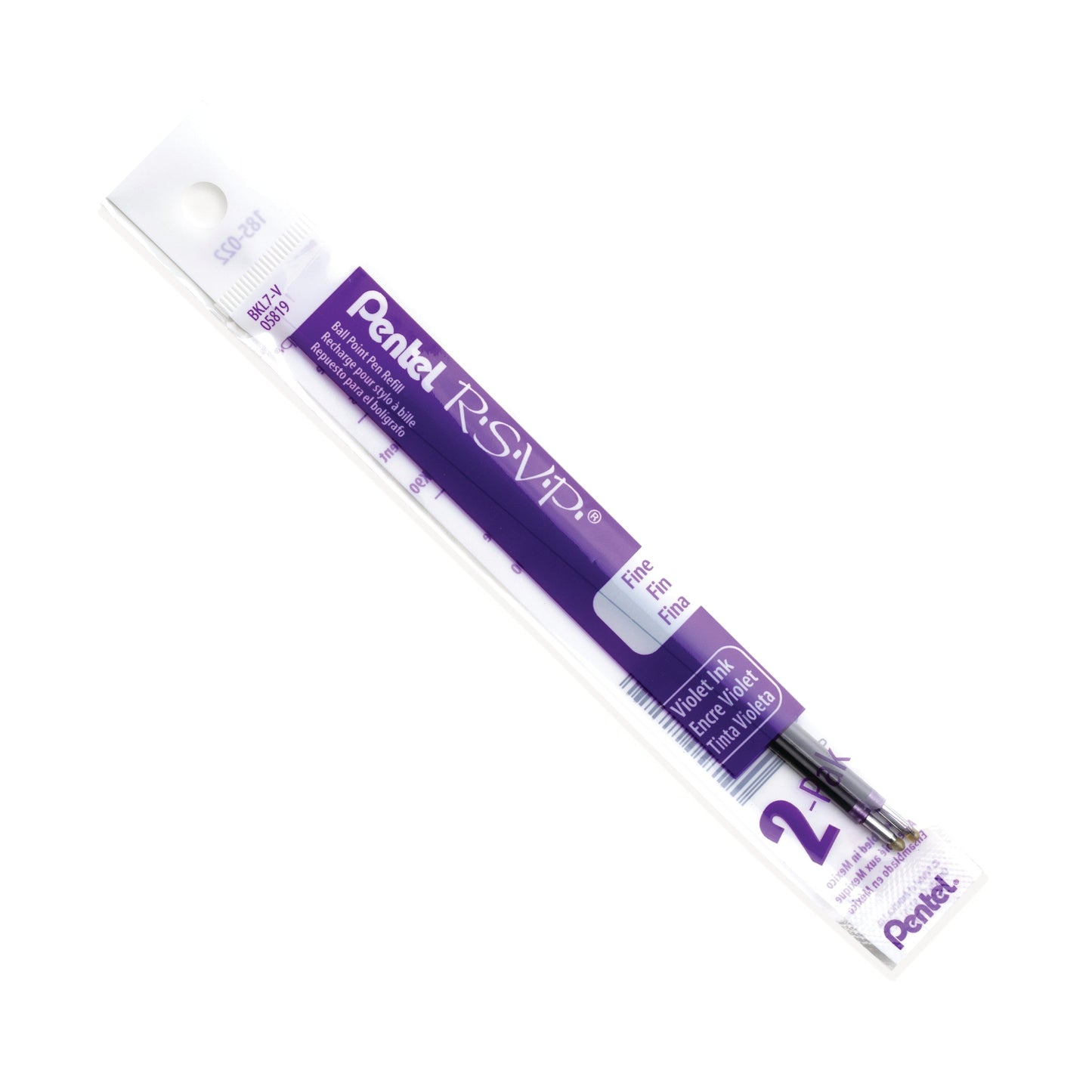 R.S.V.P. Ballpoint Pen Refills 0.7mm Black Ink - 2pc Pack