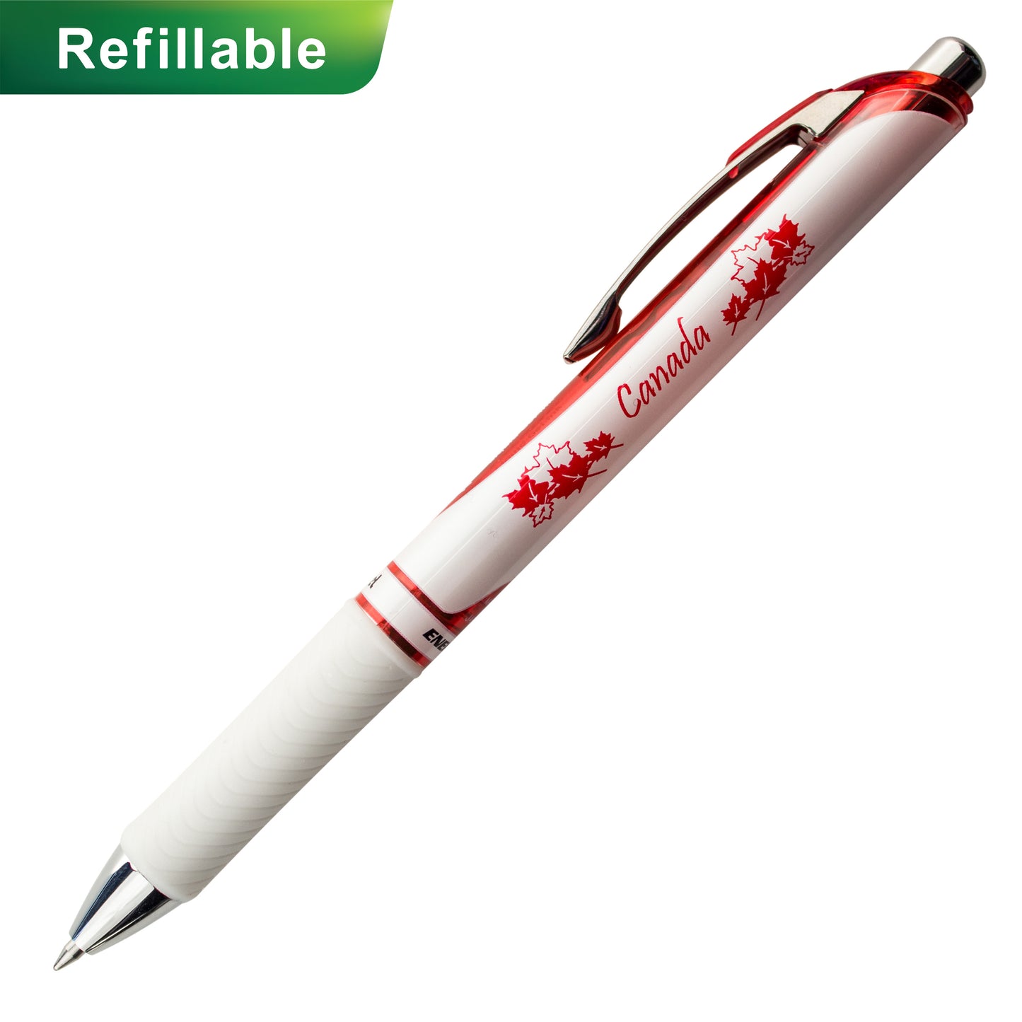 Limited Edition Energel Retractable Gel Roller 0.7mm Black Ink - Canadian Barrel Design 2, Metal Tip
