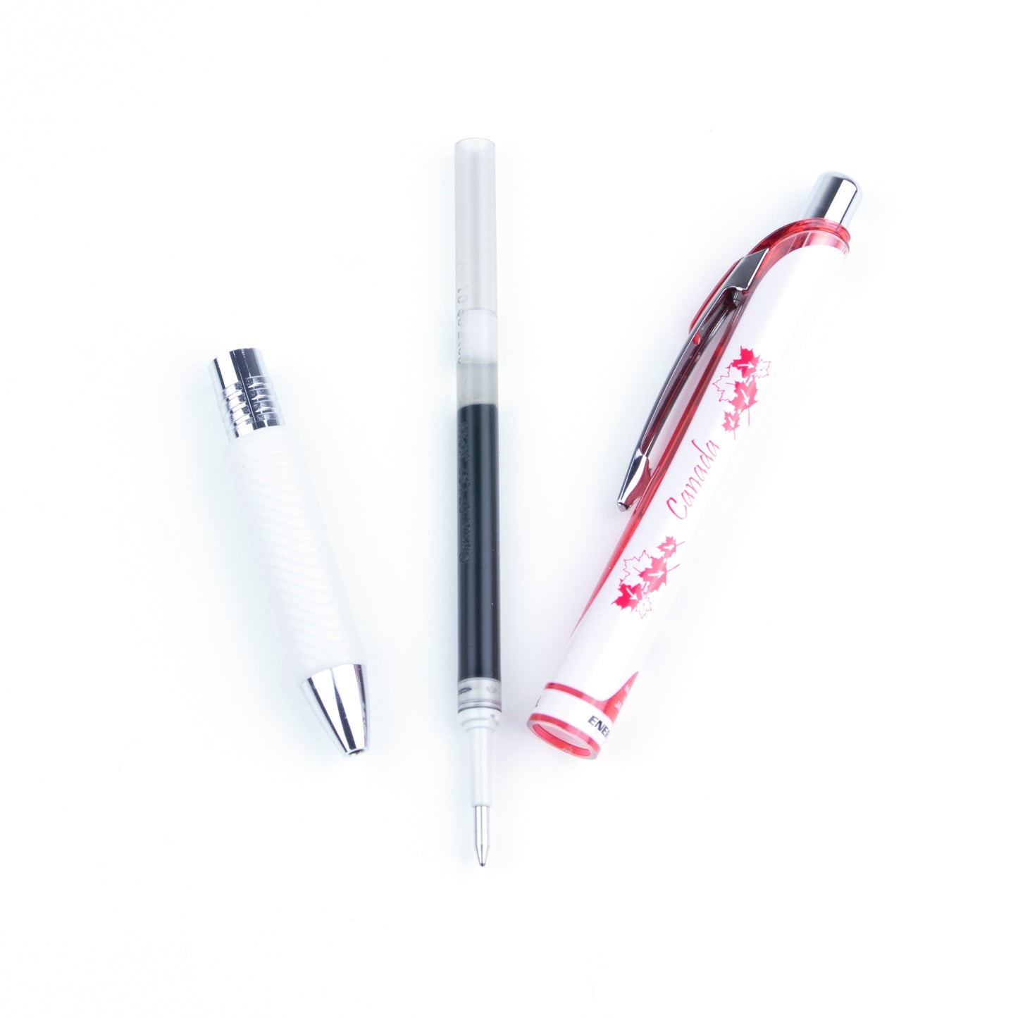 Limited Edition Energel Retractable Gel Roller 0.7mm Black - Canadian Barrel Design 1, Metal Tip