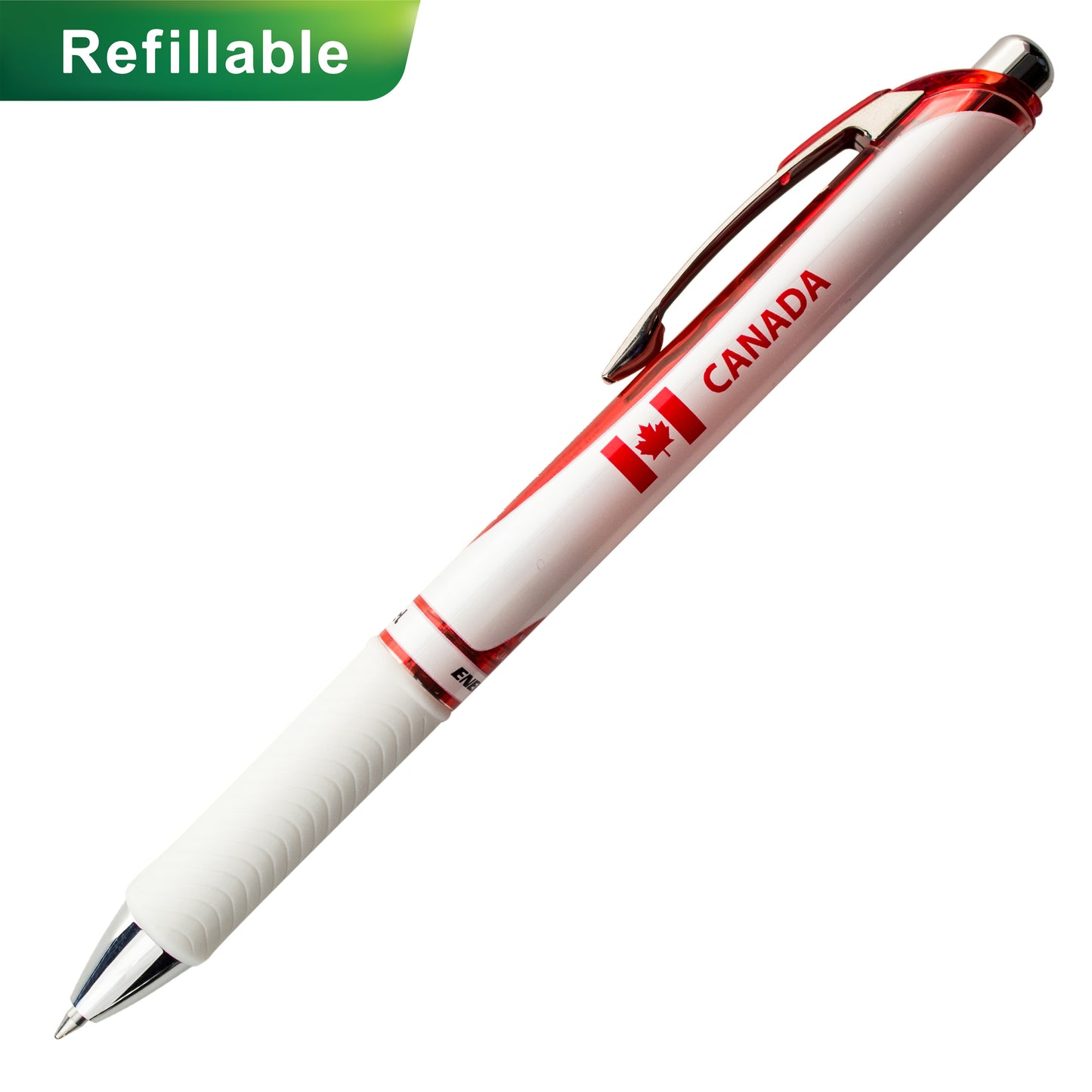 Limited Edition Energel Retractable Gel Roller 0.7mm Blue Ink - Canadian Barrel Design 4, Metal Tip