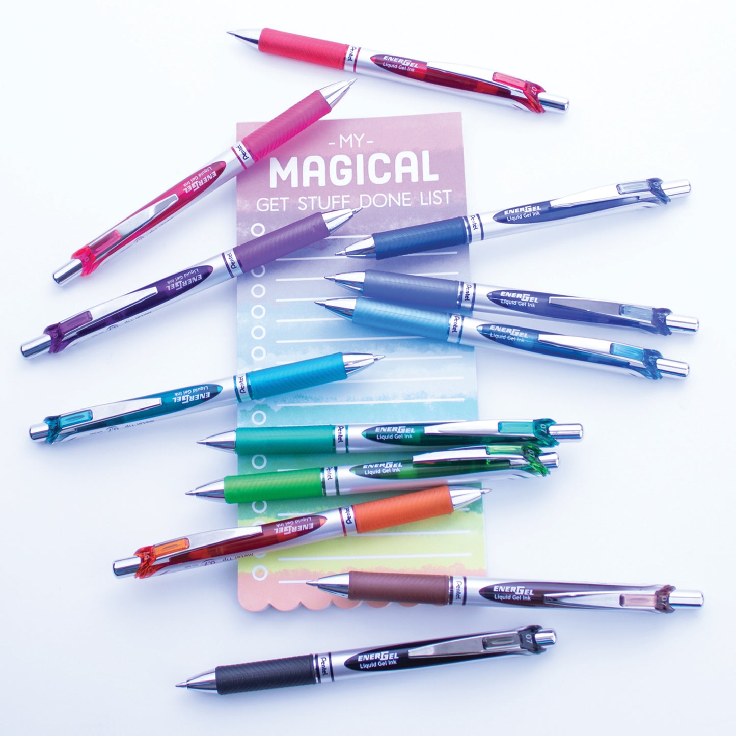Energel Retractable Liquid Gel Pen 0.7mm 12 pc Pack - Metal Tip