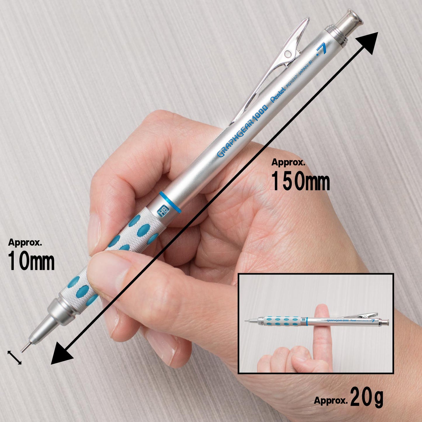 Graphgear 1000 Mechanical Pencil Set 0.7mm - Pencil, leads and refill erasers
