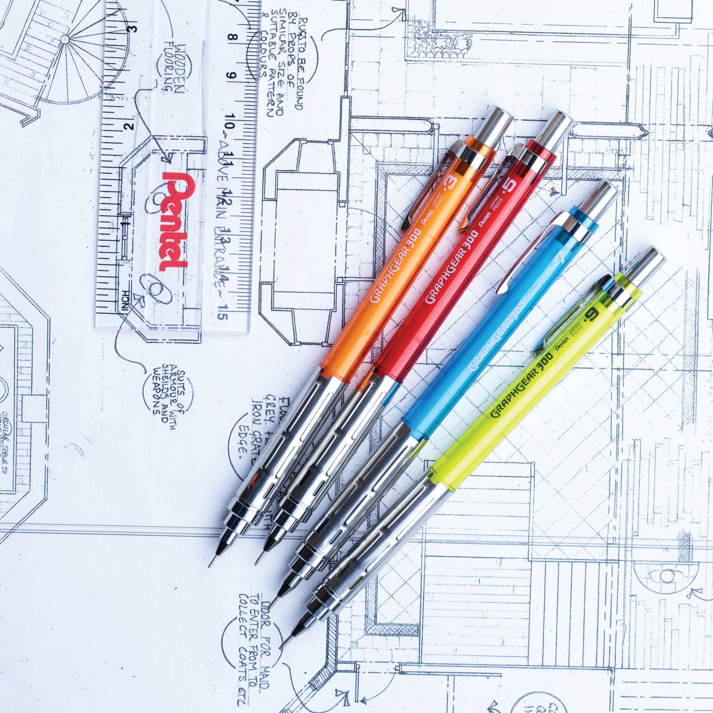 Graphgear 300 Mechanical Pencil 0.3mm Orange