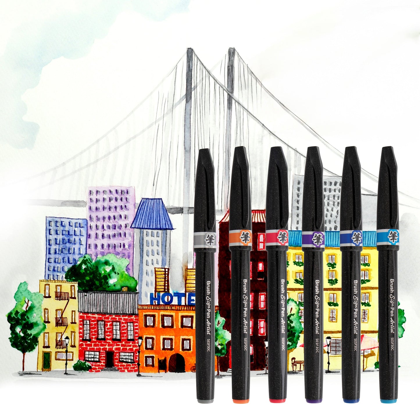 Pentel Arts Brush Sign Pen Artist Ultra Fine Brush Set 2 Pentel Stationery of Canada