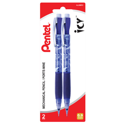 Pentel Icy Mechanical Pencil 0.9mm - Tinted Blue Barrel 2-pack