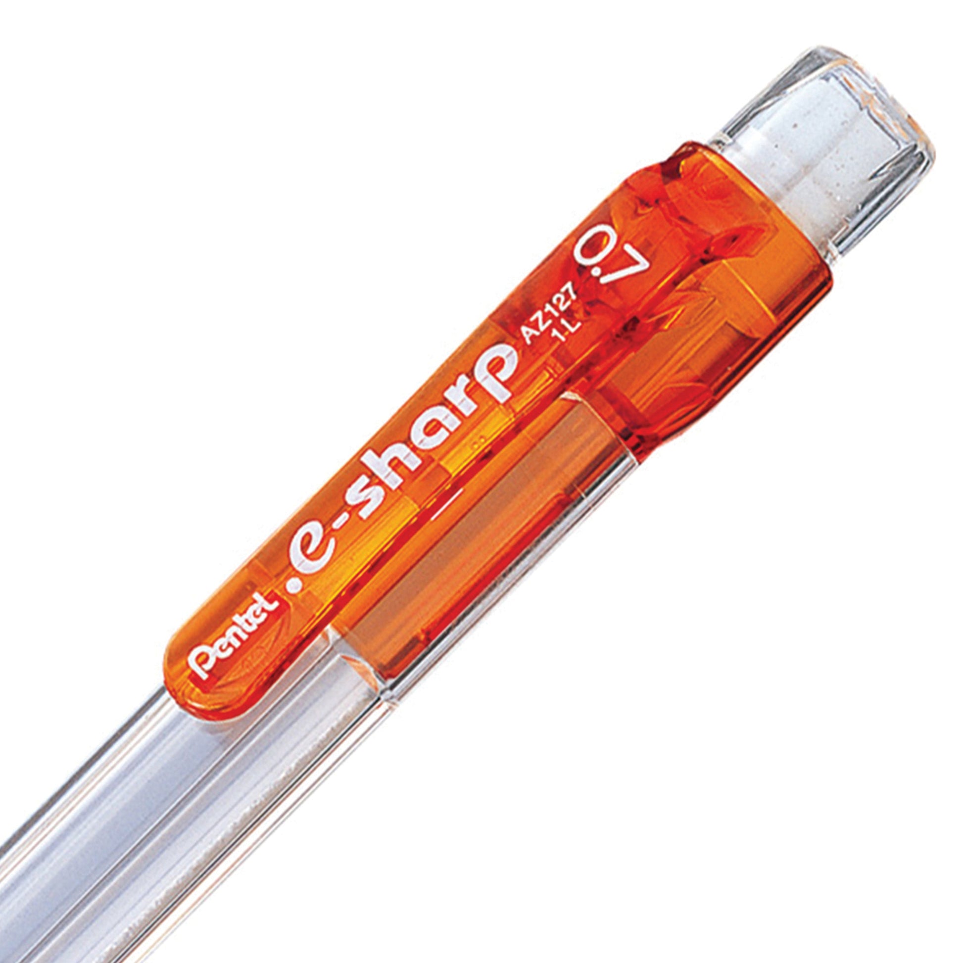 e-sharp-mechanical-pencil-with-the-pentel-lead-maximizer-07mm-orange-barrel