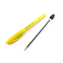 Capped R.S.V.P. Safety Colour 1.0mm Black Ink Yellow Barrel 12 pc Set Pentel Stationery of Canada