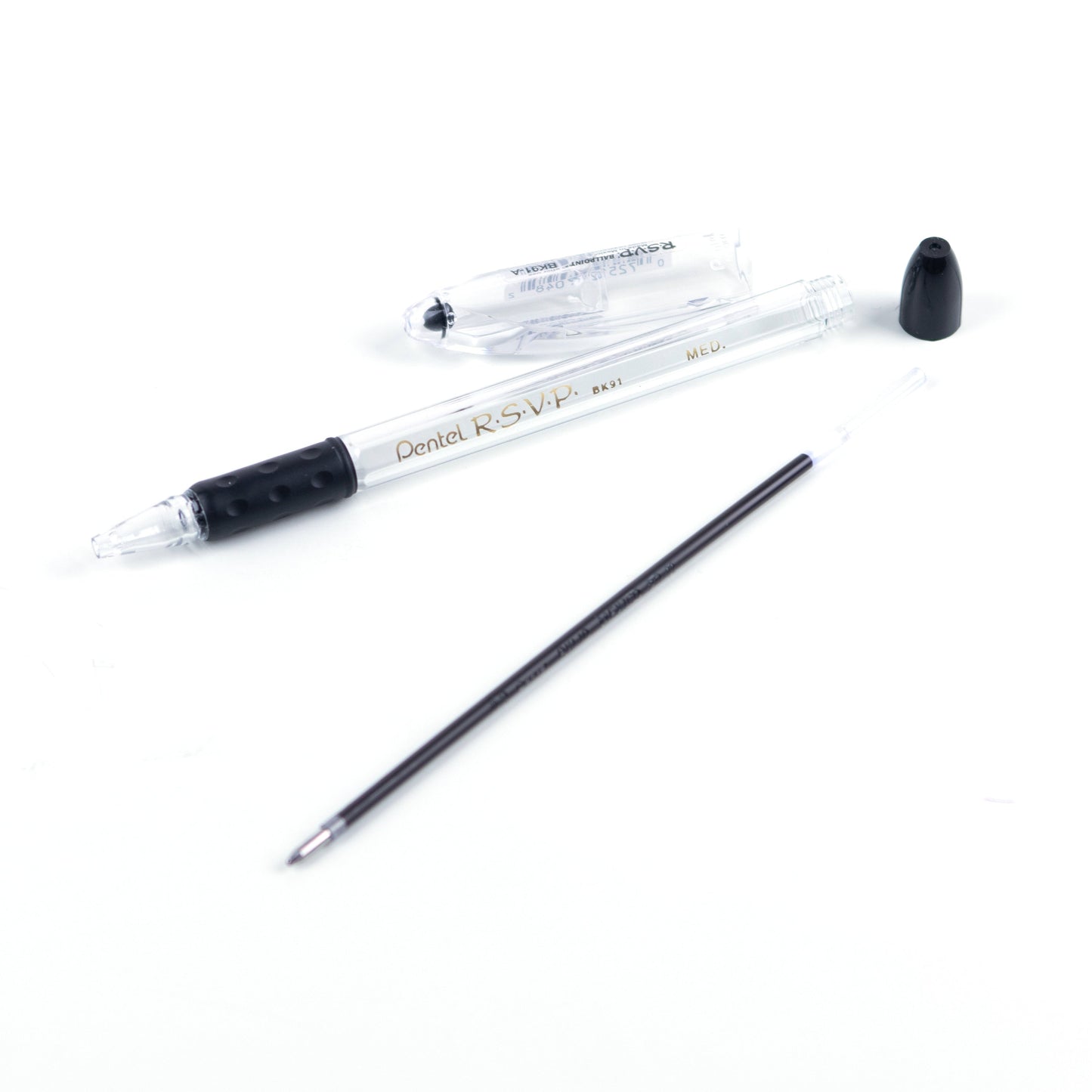 2pcs 1.0mm Black Ink Ballpoint Pen Refills For BK91, BK93, BK93CR, BK66M, BK410