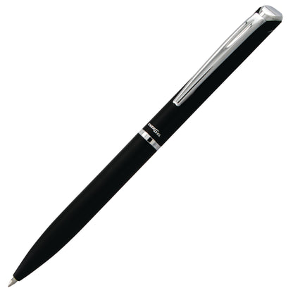 EnerGel 0.7mm Retractable Liquid Gel Pen Silver Metal Body Black Ink with Gift Case