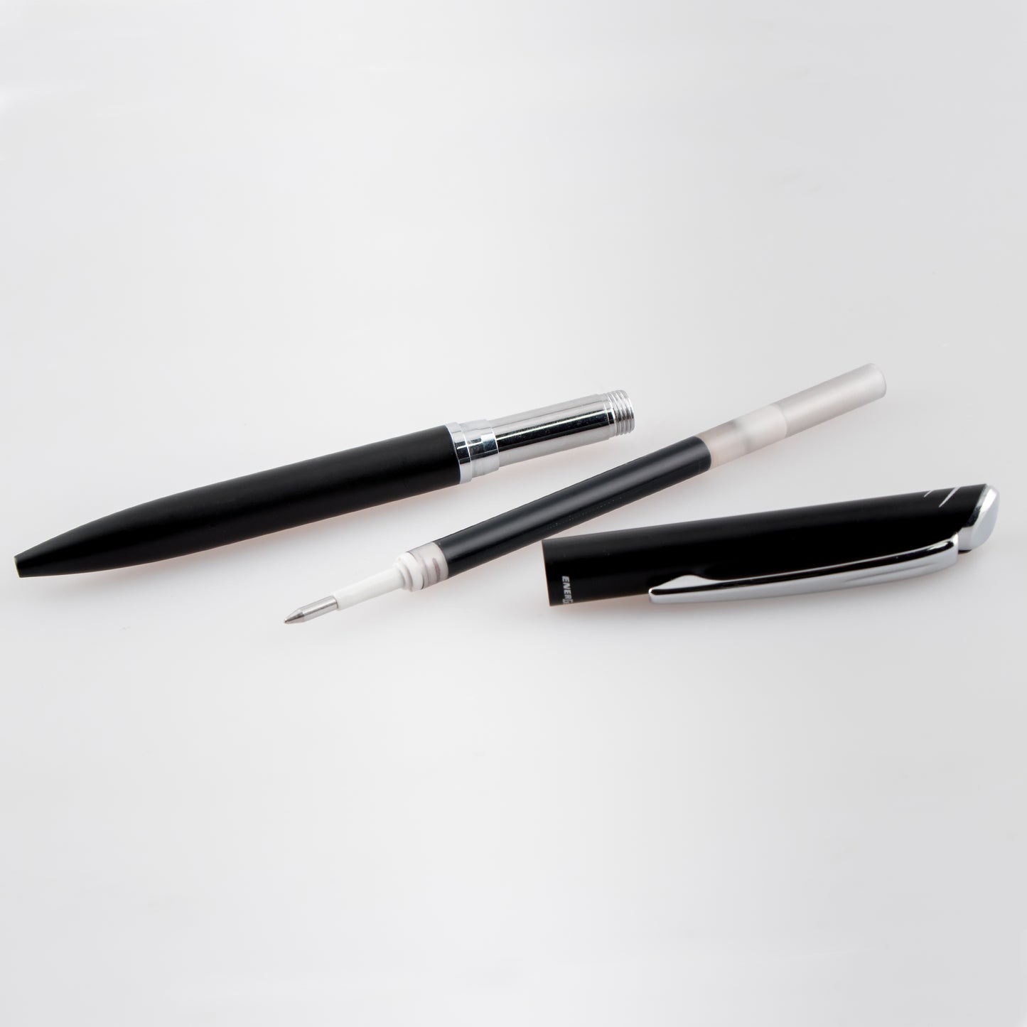 EnerGel 0.7mm Retractable Liquid Gel Pen Black Metal Body Black Ink with Gift Case