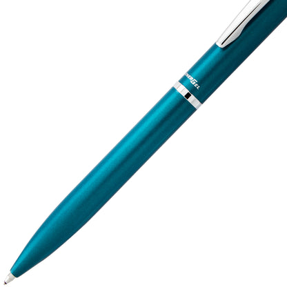 EnerGel 0.7mm Retractable Liquid Gel Pen Sky Blue Metal Body Black Ink with Gift Case