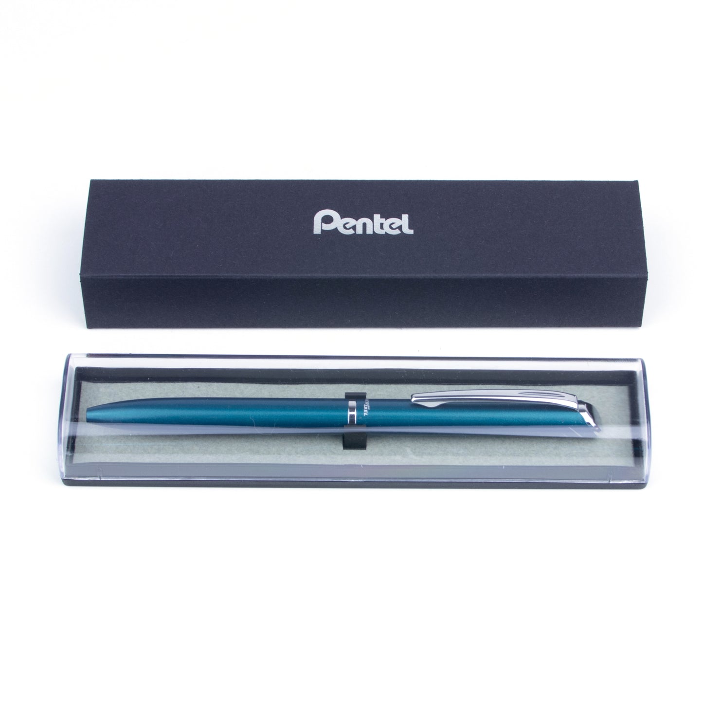 EnerGel 0.7mm Retractable Liquid Gel Pen Sky Blue Metal Body Black Ink with Gift Case