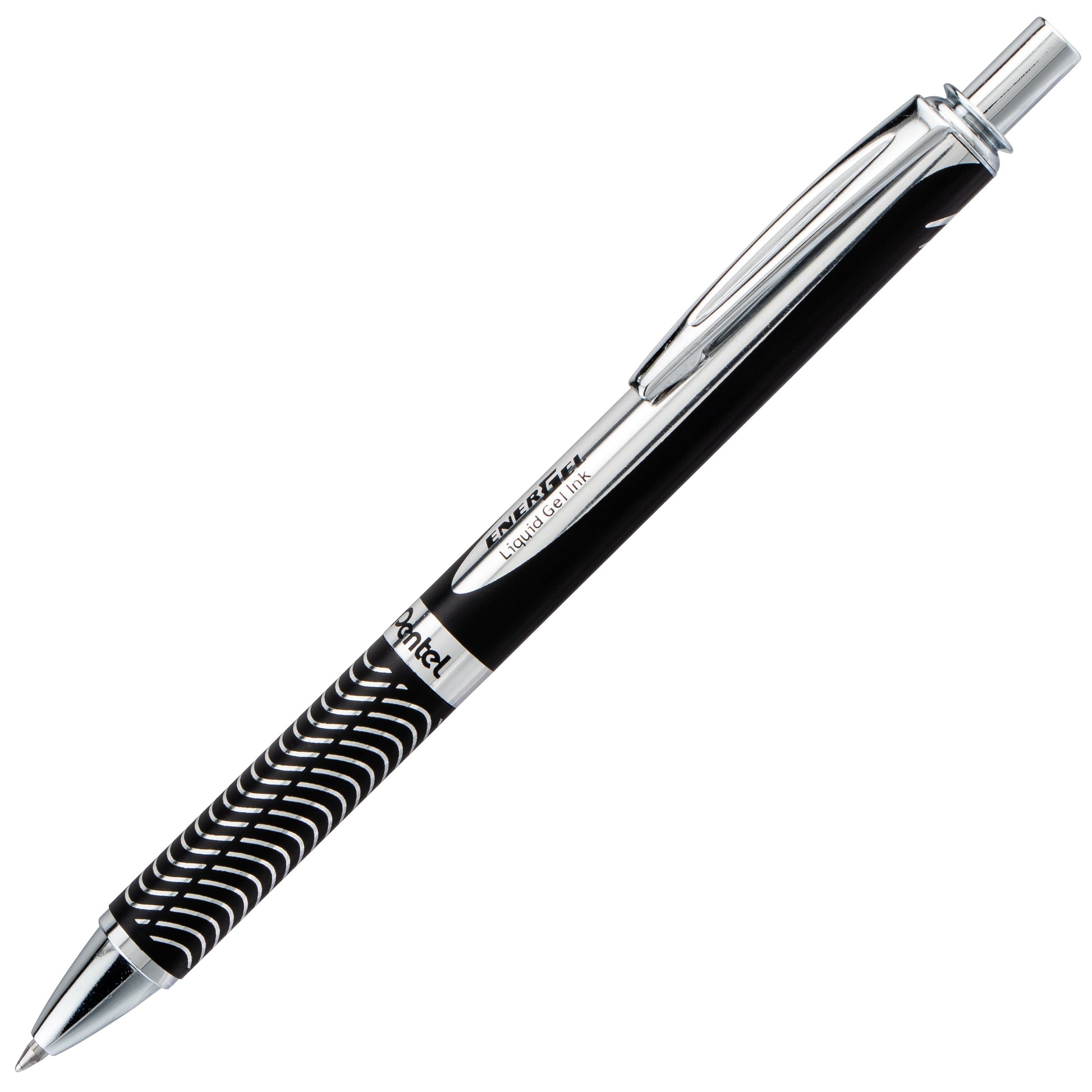 Energel Alloy Retactable Liquid Gel Pen 0.7mm Black Ink Brown Barrel