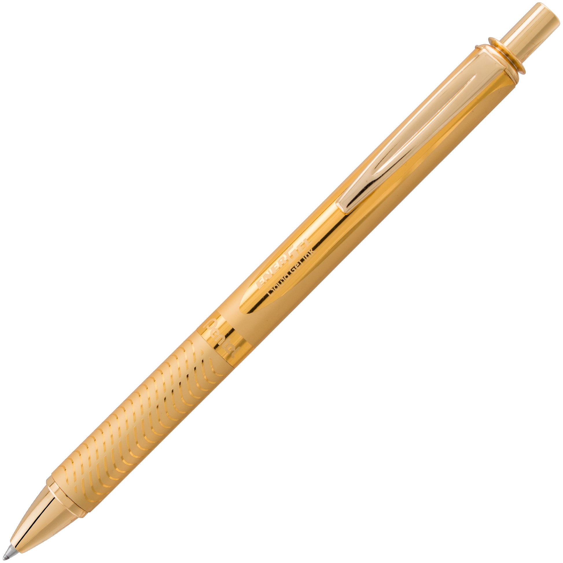 Energel Alloy Retactable Liquid Gel Pen 0.7mm Black Ink Brown Barrel