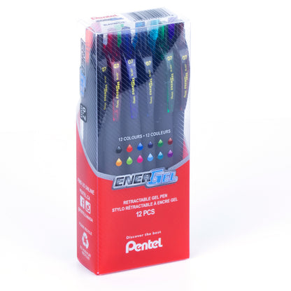 Energel Black Slim Barrel 12 Colour Pack