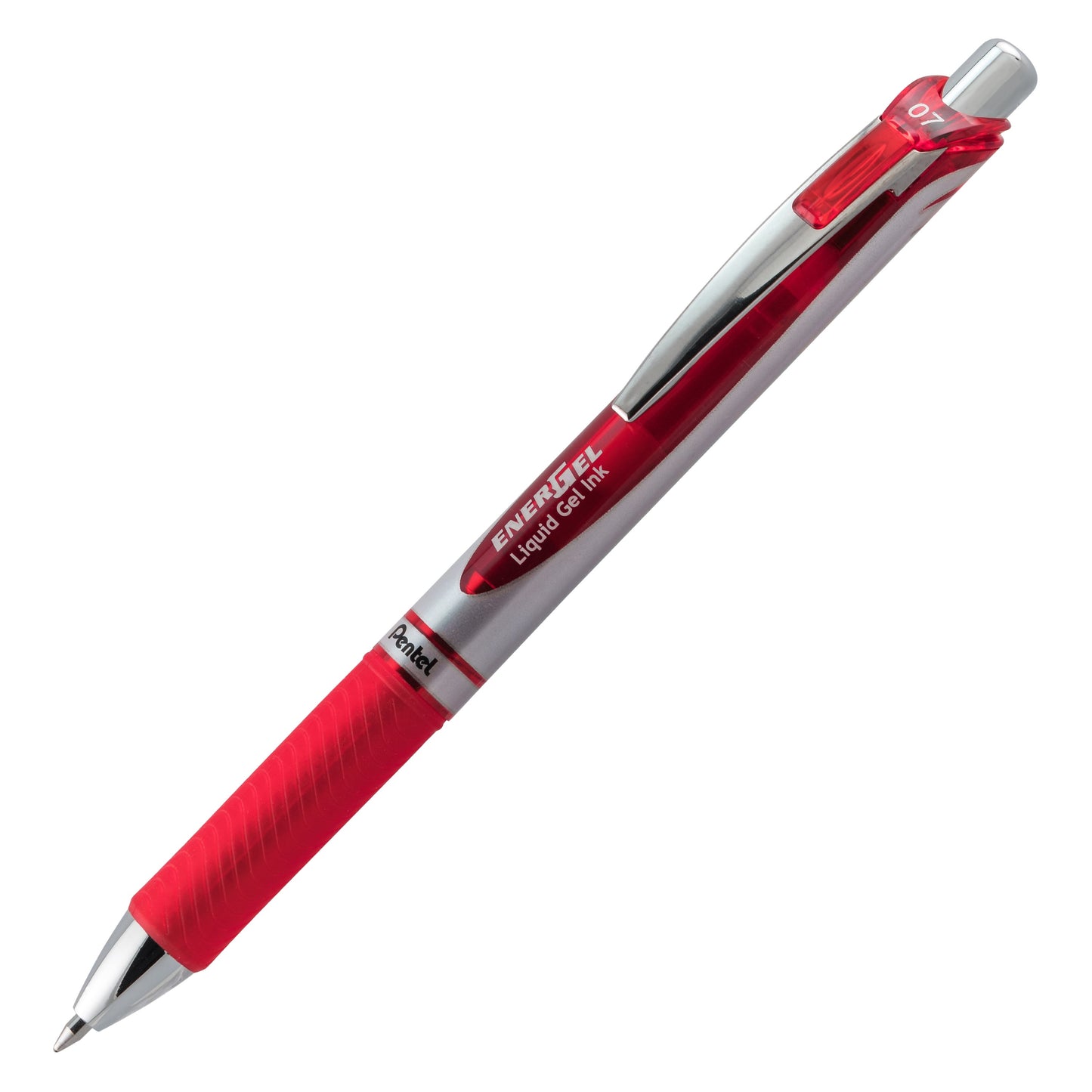 EnerGel Retractable Liquid Gel Roller 0.7mm Metal Tip Red Ink