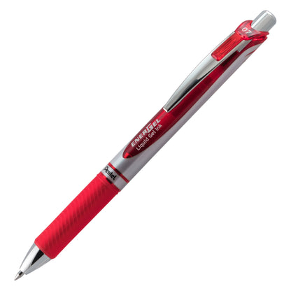 EnerGel Retractable Liquid Gel Roller 0.7mm Metal Tip Red Ink