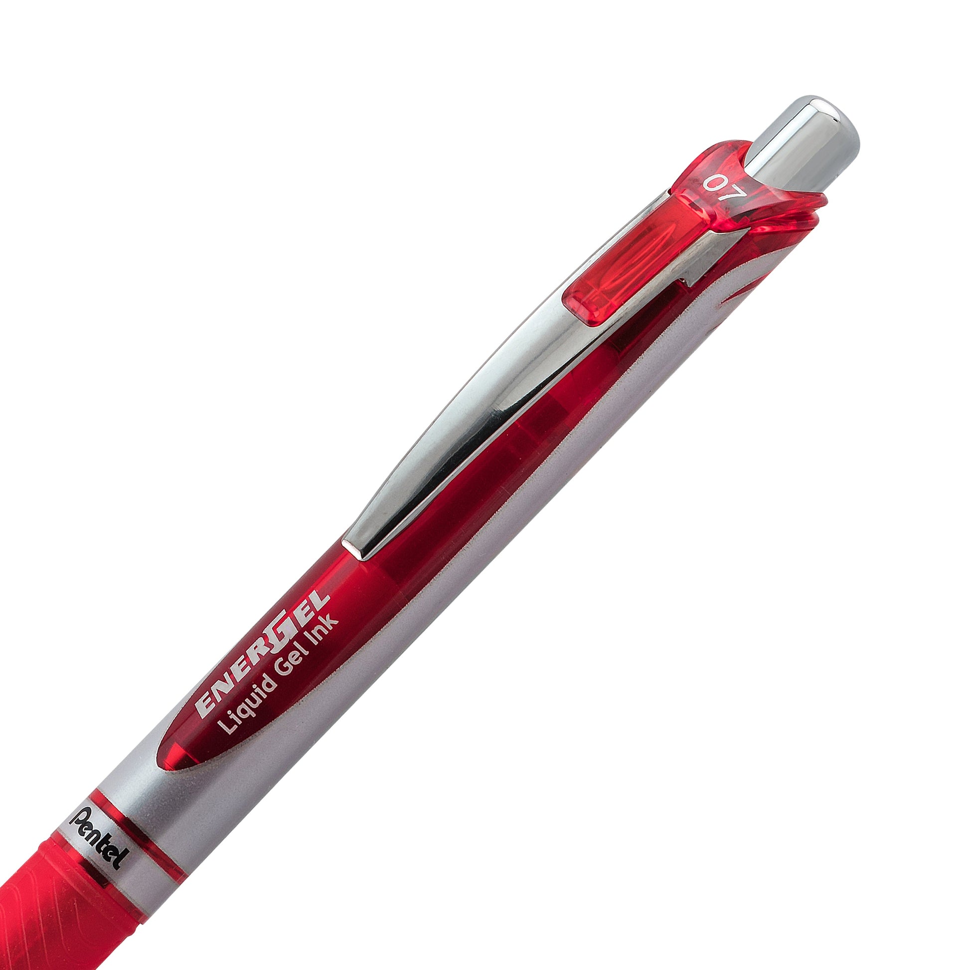 EnerGel Retractable Liquid Gel Roller 0.7mm Metal Tip Red Ink