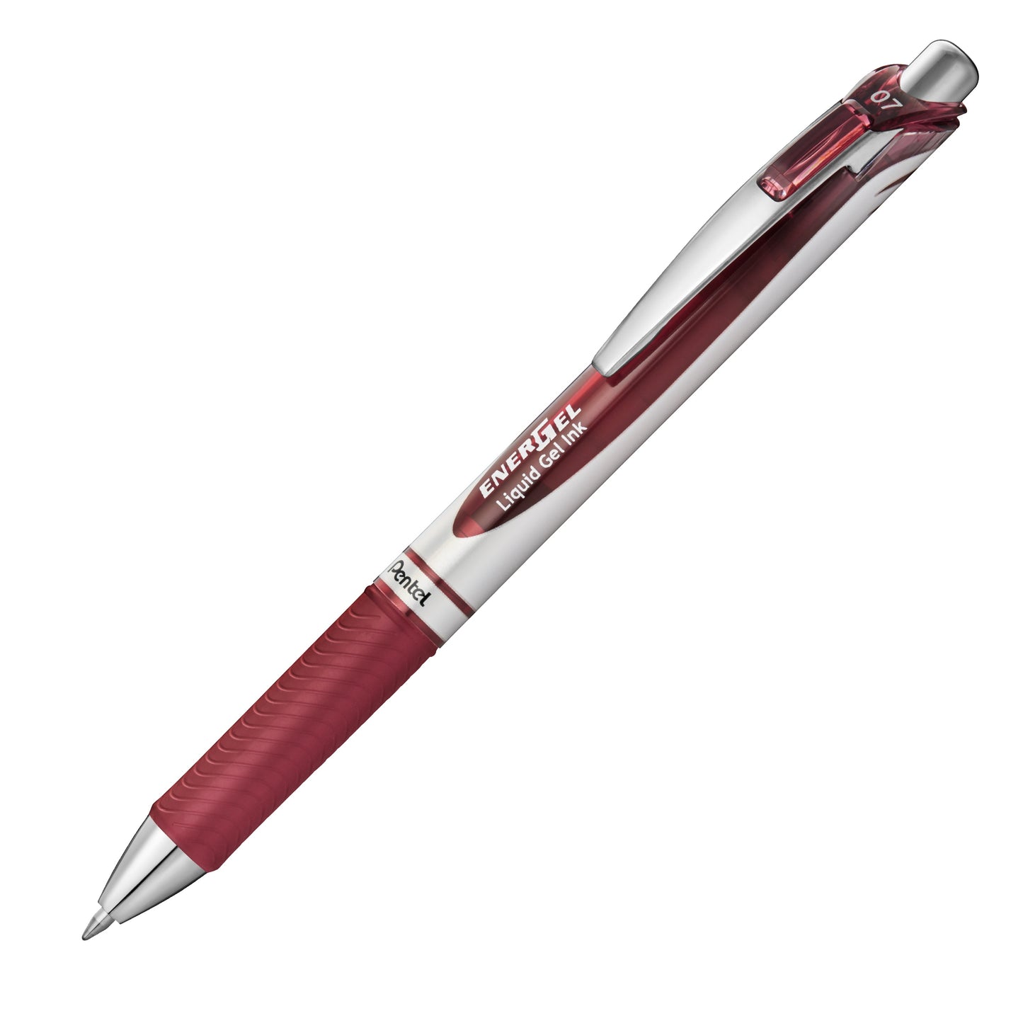 EnerGel Retractable Liquid Gel Roller 0.7mm Metal Tip Burgundy Ink