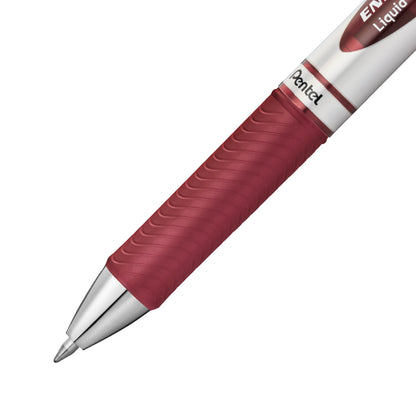 EnerGel Retractable Liquid Gel Roller 0.7mm Metal Tip Burgundy Ink