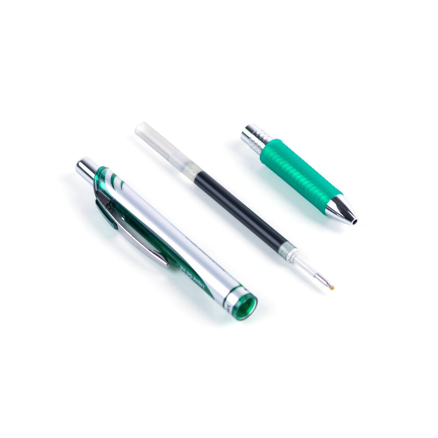 EnerGel Retractable Liquid Gel Roller 0.7mm Metal Tip Green Ink