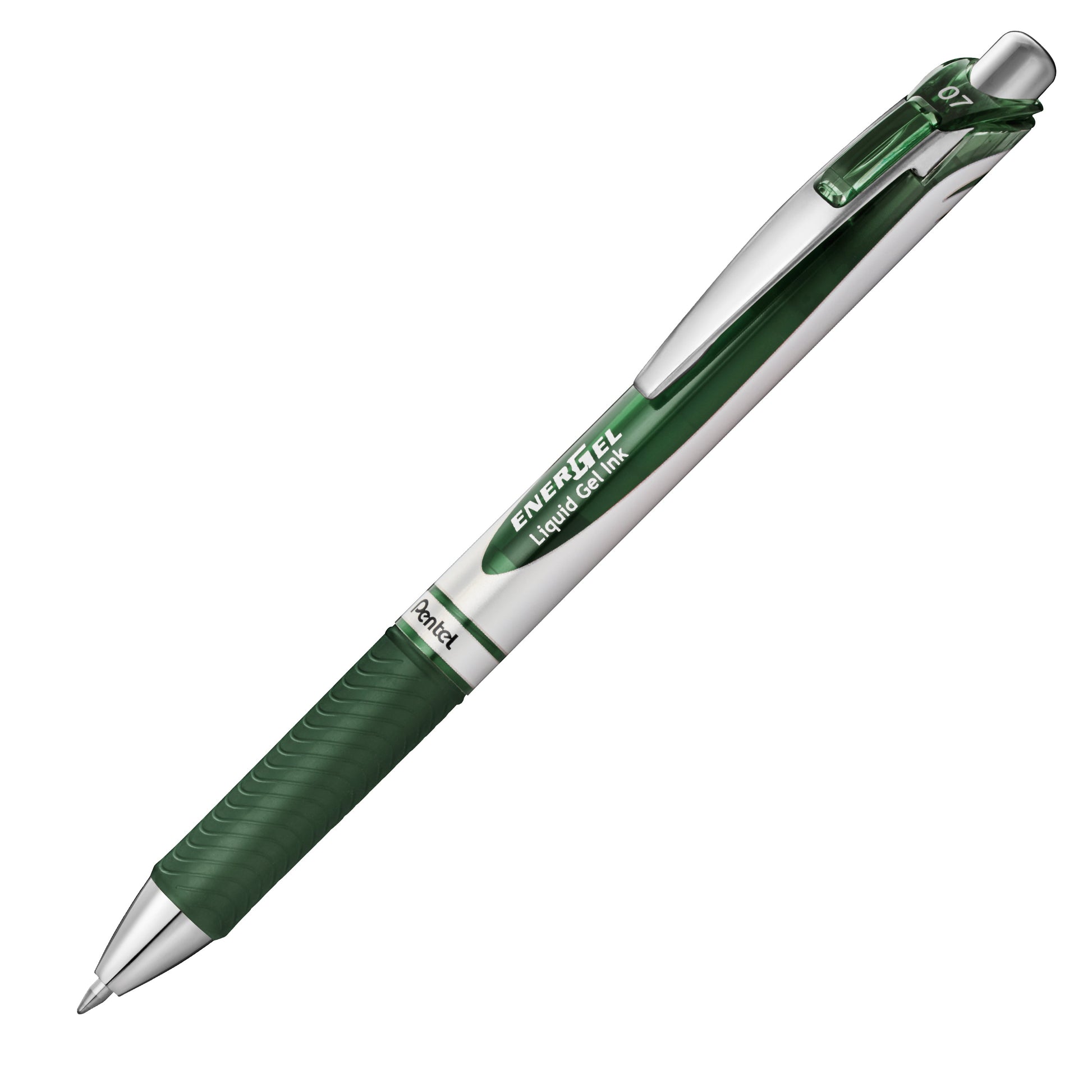 EnerGel Retractable Liquid Gel Roller 0.7mm Metal Tip Forest Green Ink