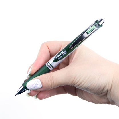 EnerGel Retractable Liquid Gel Roller 0.7mm Metal Tip Forest Green Ink