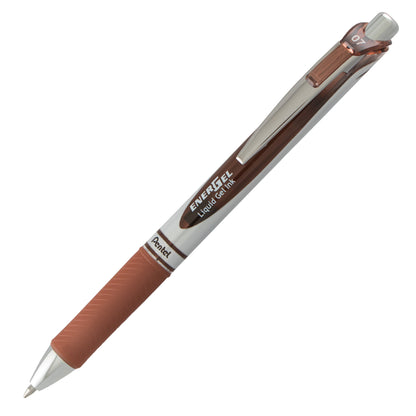 EnerGel Retractable Liquid Gel Roller 0.7mm Metal Tip Burgundy Ink