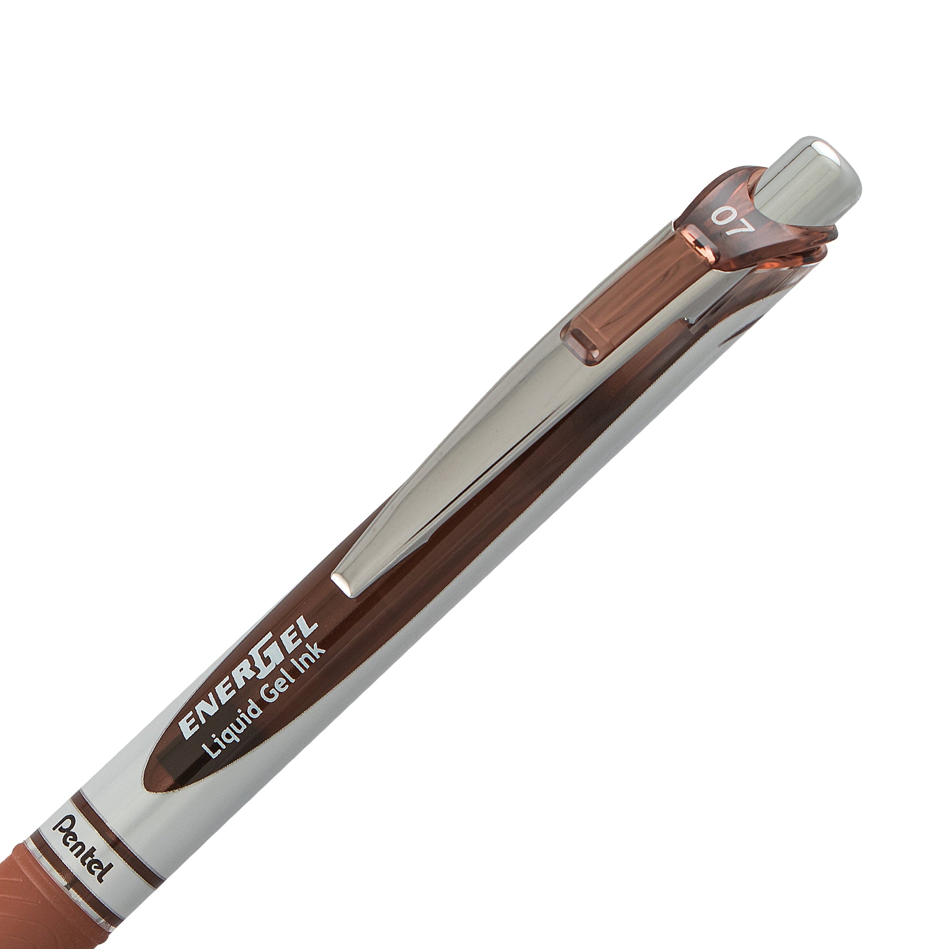 EnerGel Retractable Liquid Gel Roller 0.7mm Metal Tip Brown Ink