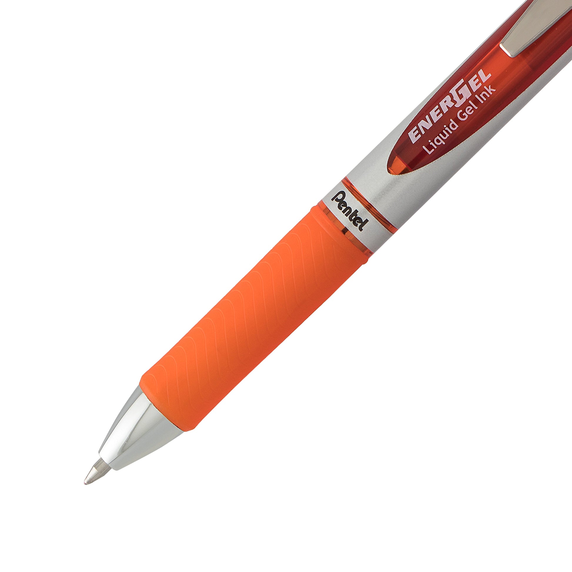 EnerGel Retractable Liquid Gel Roller 0.7mm Metal Tip Orange Ink