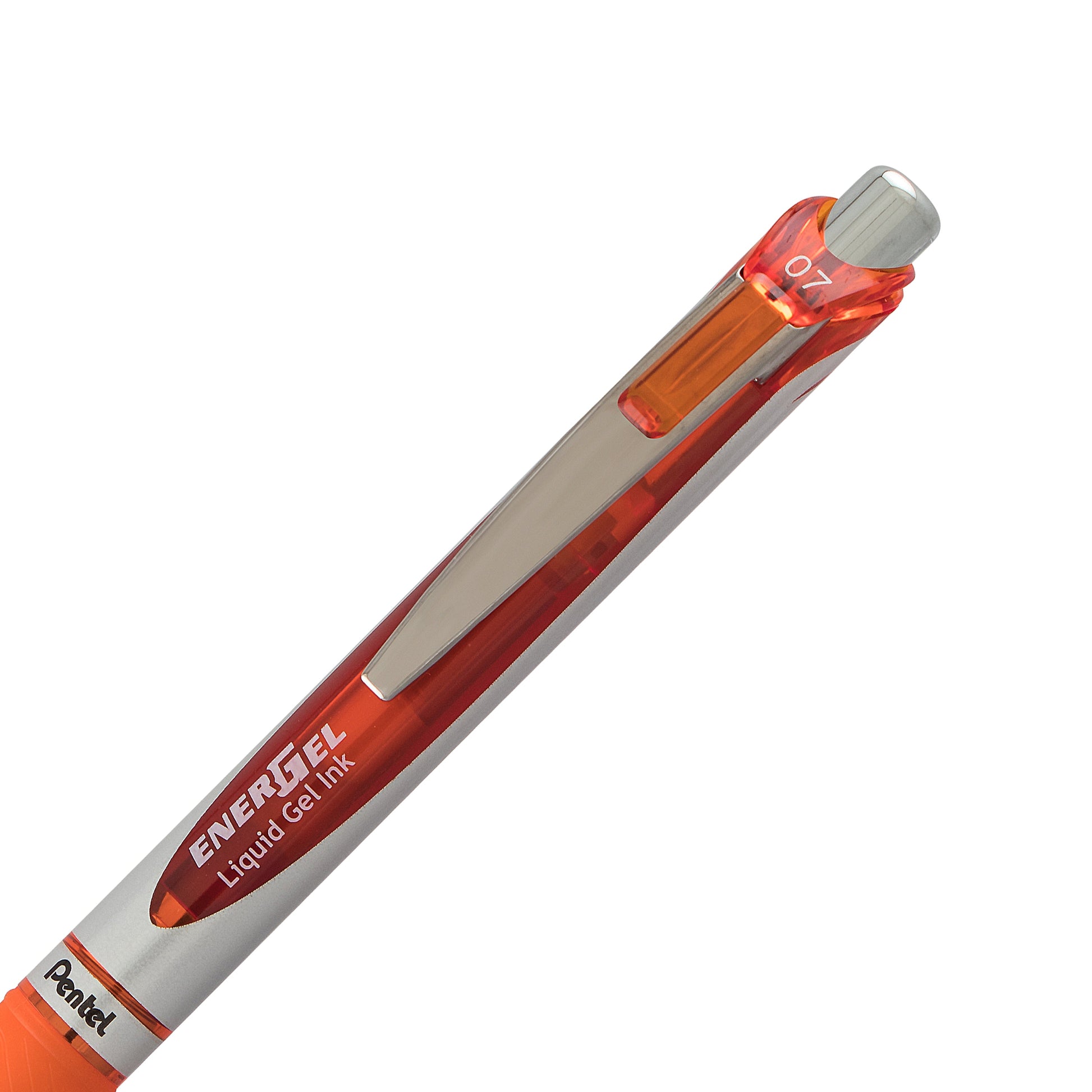 EnerGel Retractable Liquid Gel Roller 0.7mm Metal Tip Orange Ink