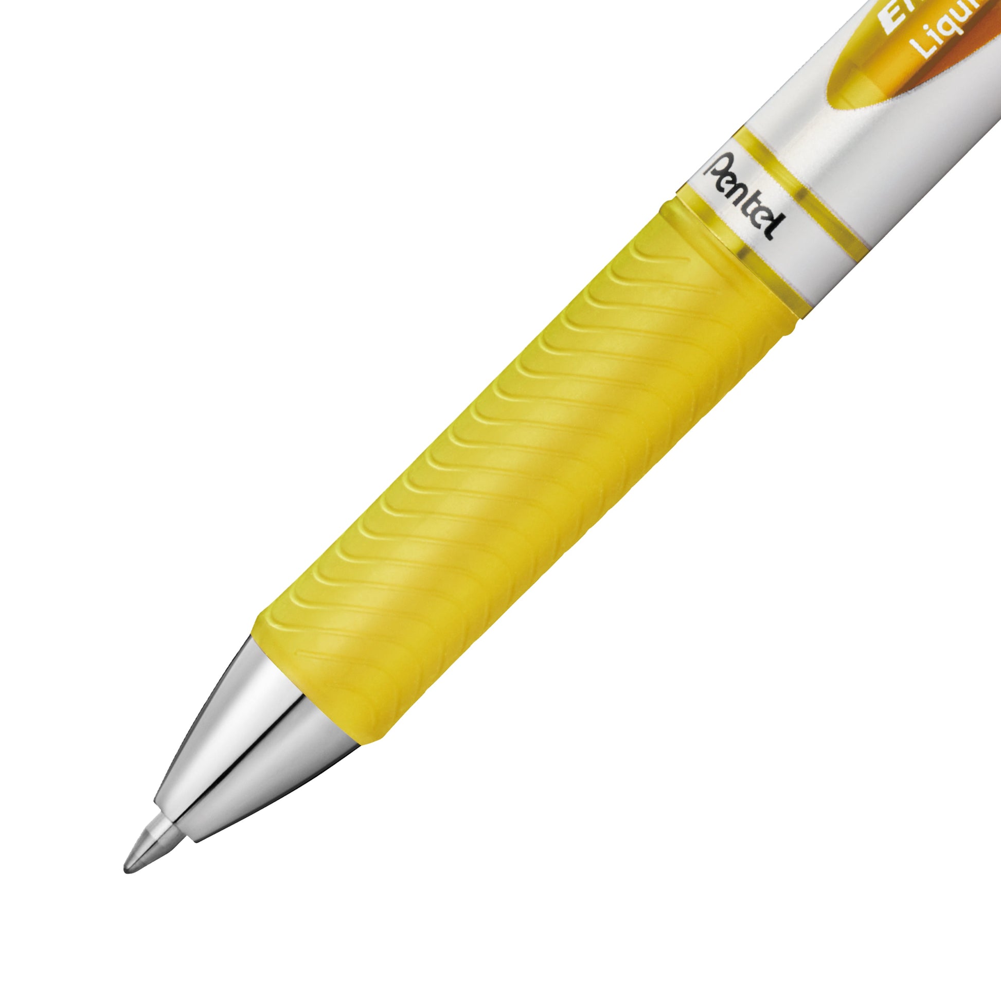 EnerGel Retractable Liquid Gel Roller 0.7mm Metal Tip Yellow Ink