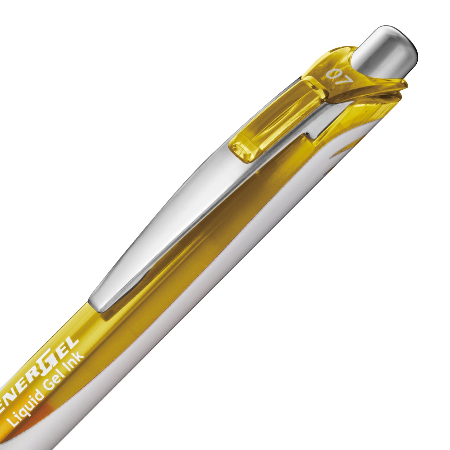 EnerGel Retractable Liquid Gel Roller 0.7mm Metal Tip Yellow Ink