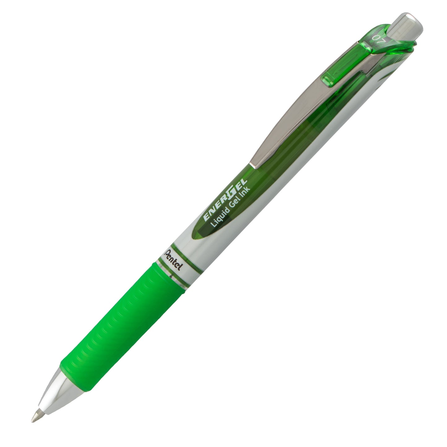 EnerGel Retractable Liquid Gel Roller 0.7mm Metal Tip Light Green Ink