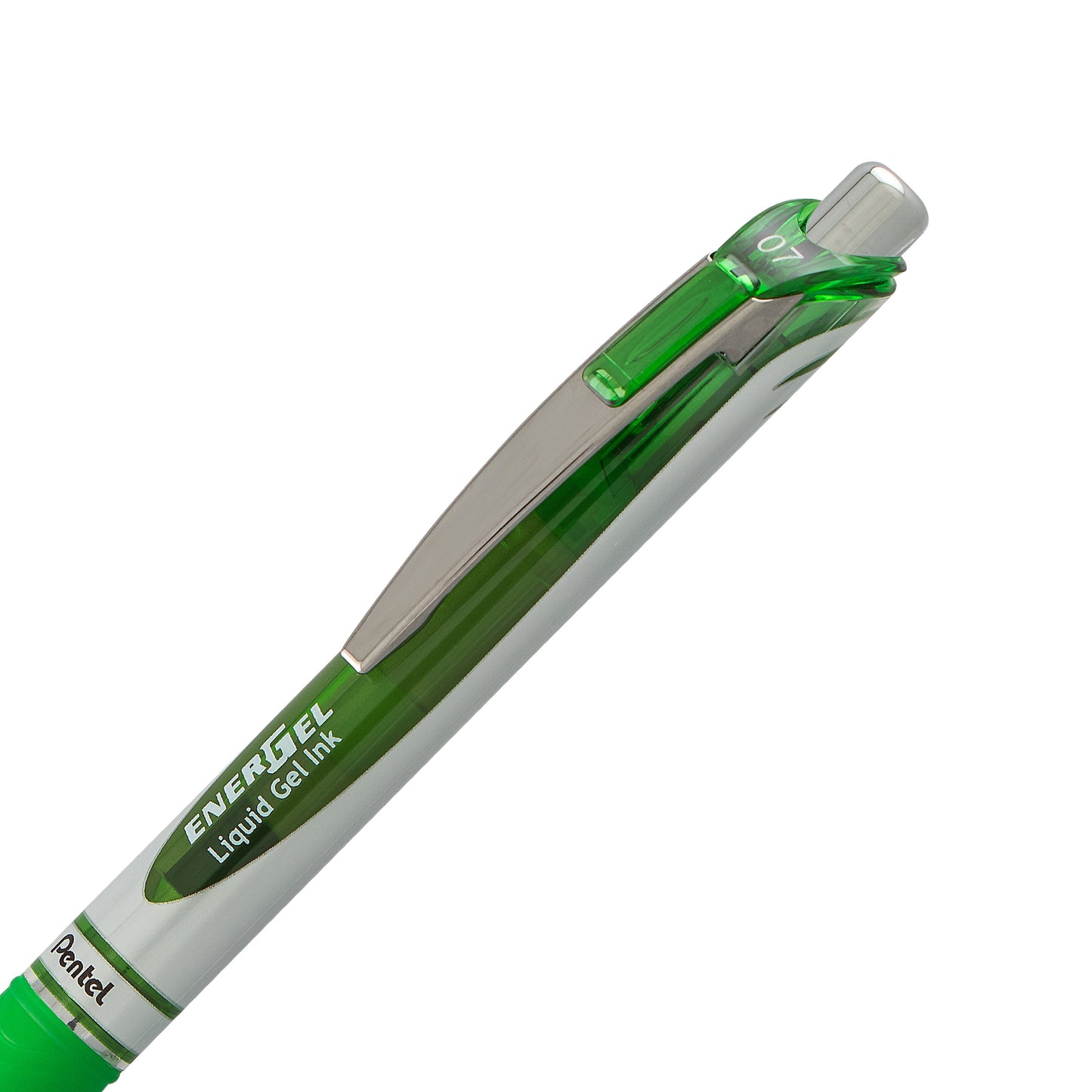 EnerGel Retractable Liquid Gel Roller 0.7mm Metal Tip Light Green Ink