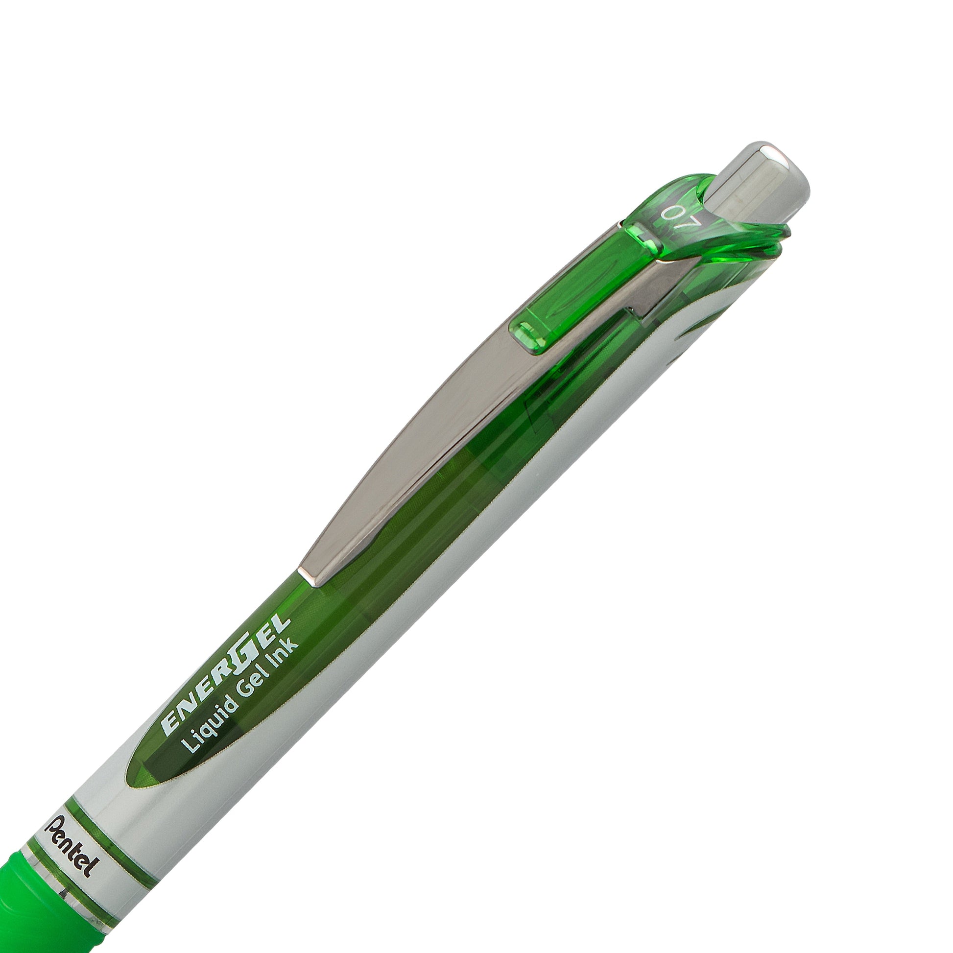 EnerGel Retractable Liquid Gel Roller 0.7mm Metal Tip Light Green Ink