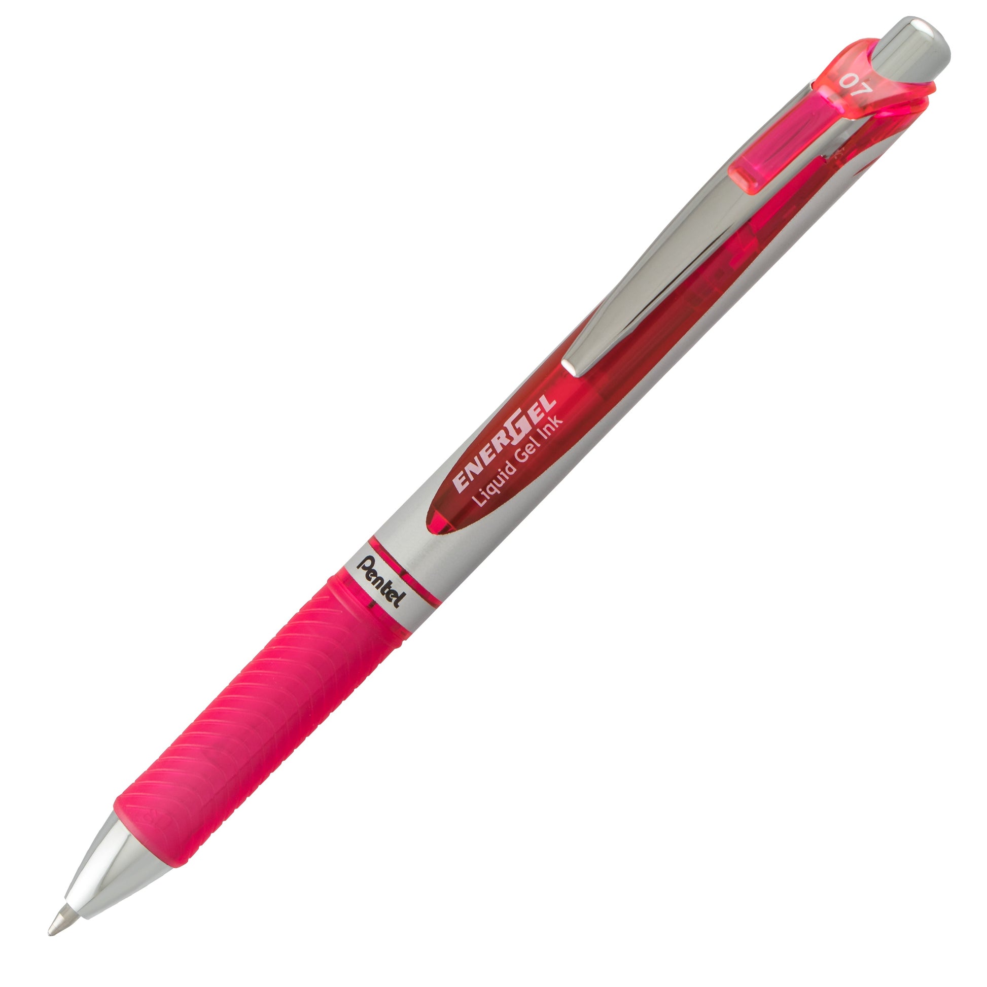 EnerGel Retractable Liquid Gel Roller 0.7mm Metal Tip Pink Ink