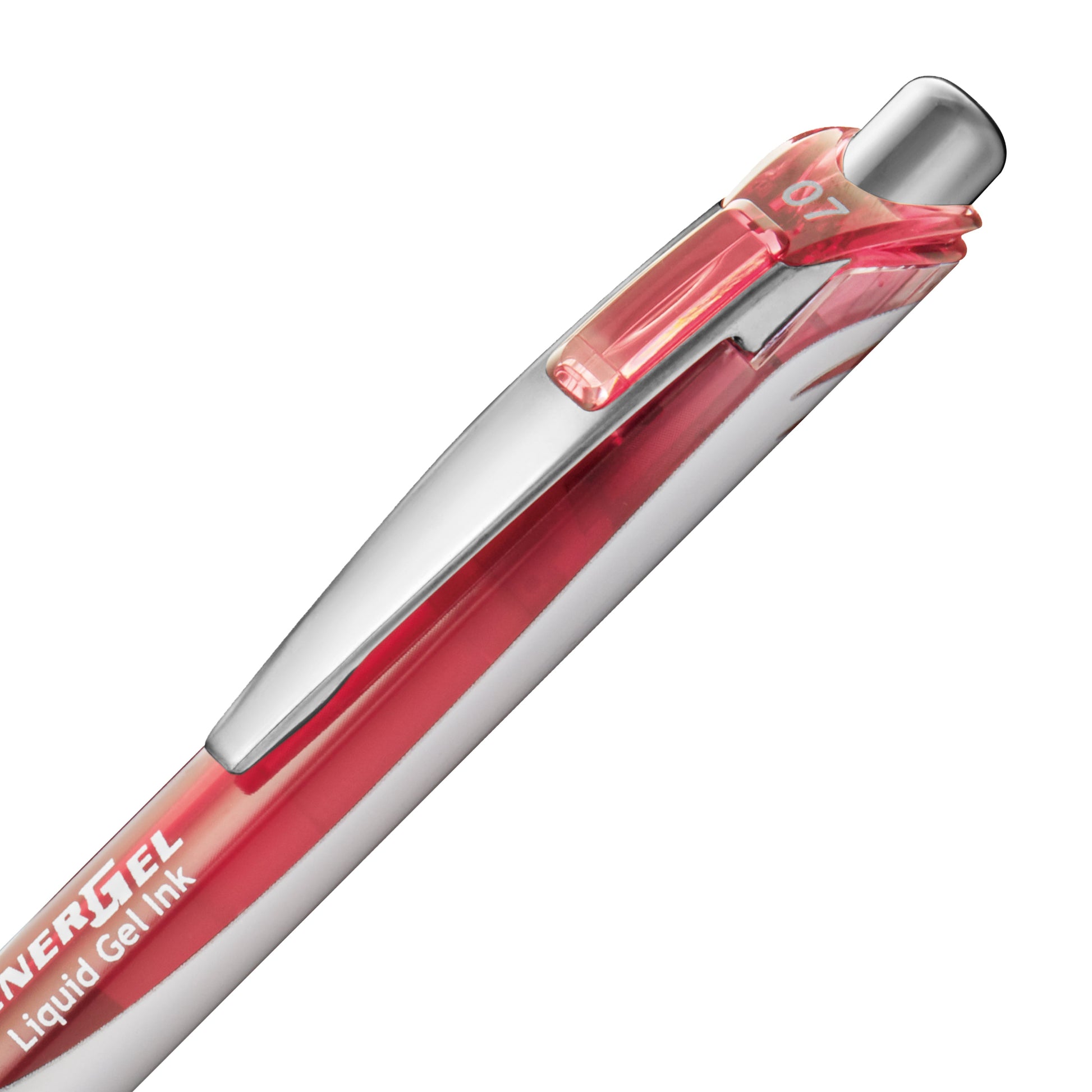 EnerGel Retractable Liquid Gel Roller 0.7mm Metal Tip Coral Pink Ink