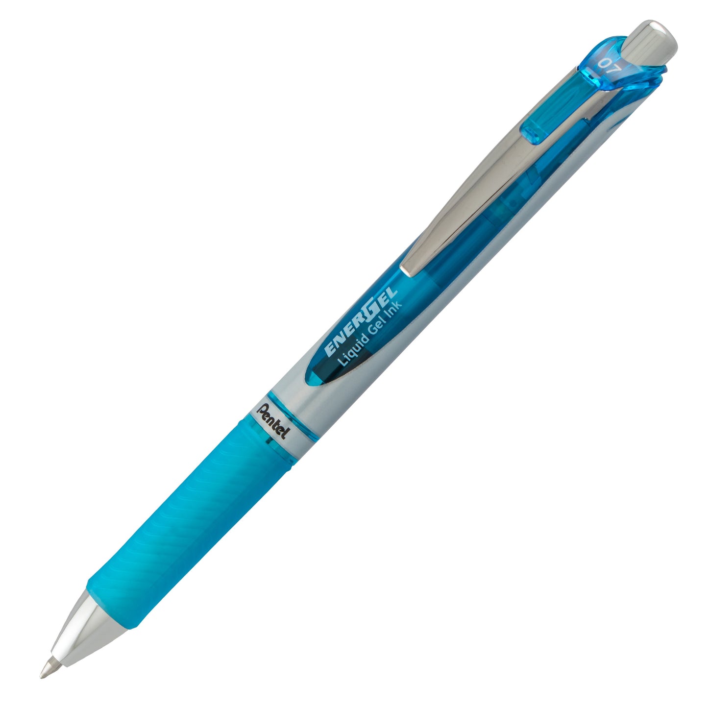 EnerGel Retractable Liquid Gel Roller 0.7mm Metal Tip Turquoise Ink