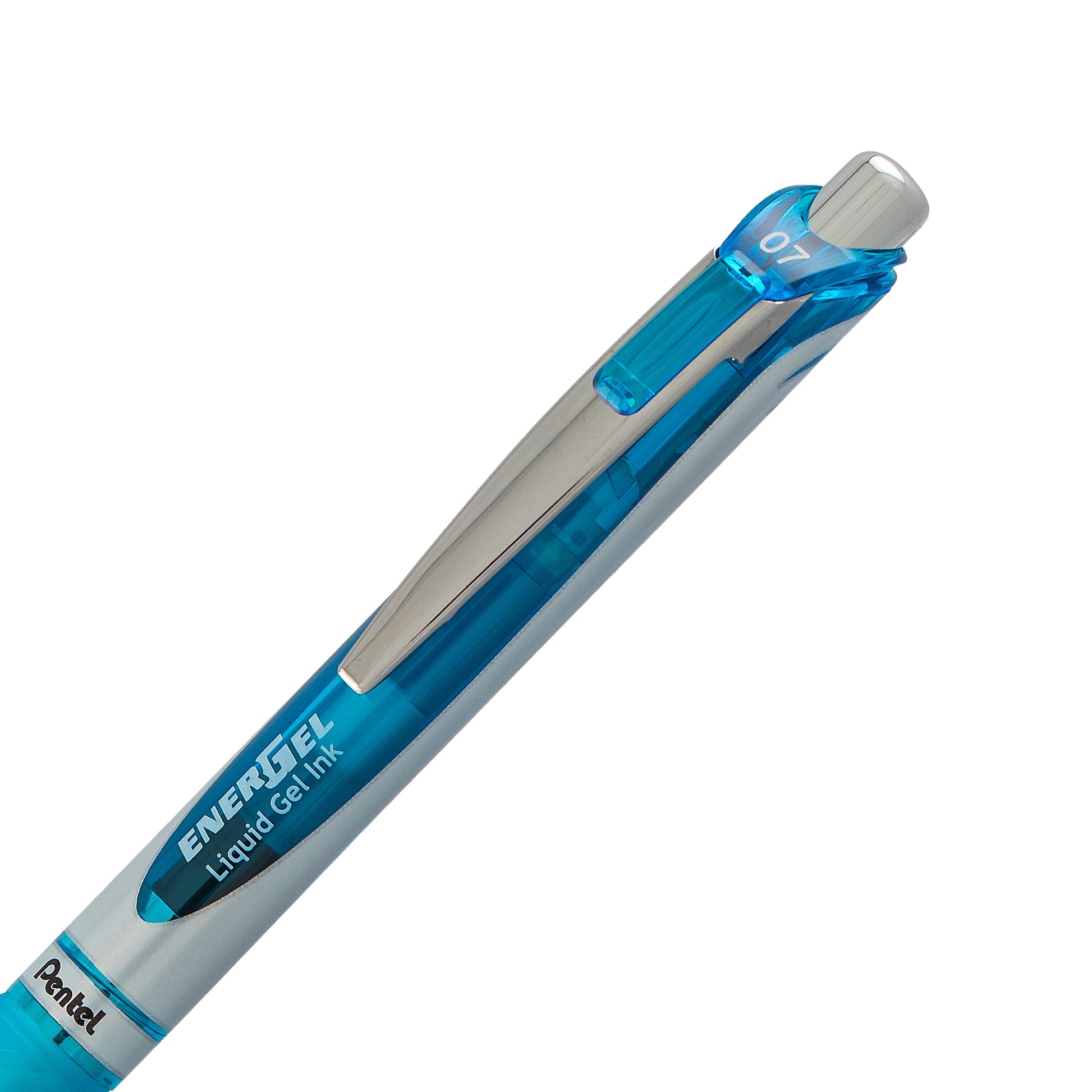 EnerGel Retractable Liquid Gel Roller 0.7mm Metal Tip Sky Blue Ink