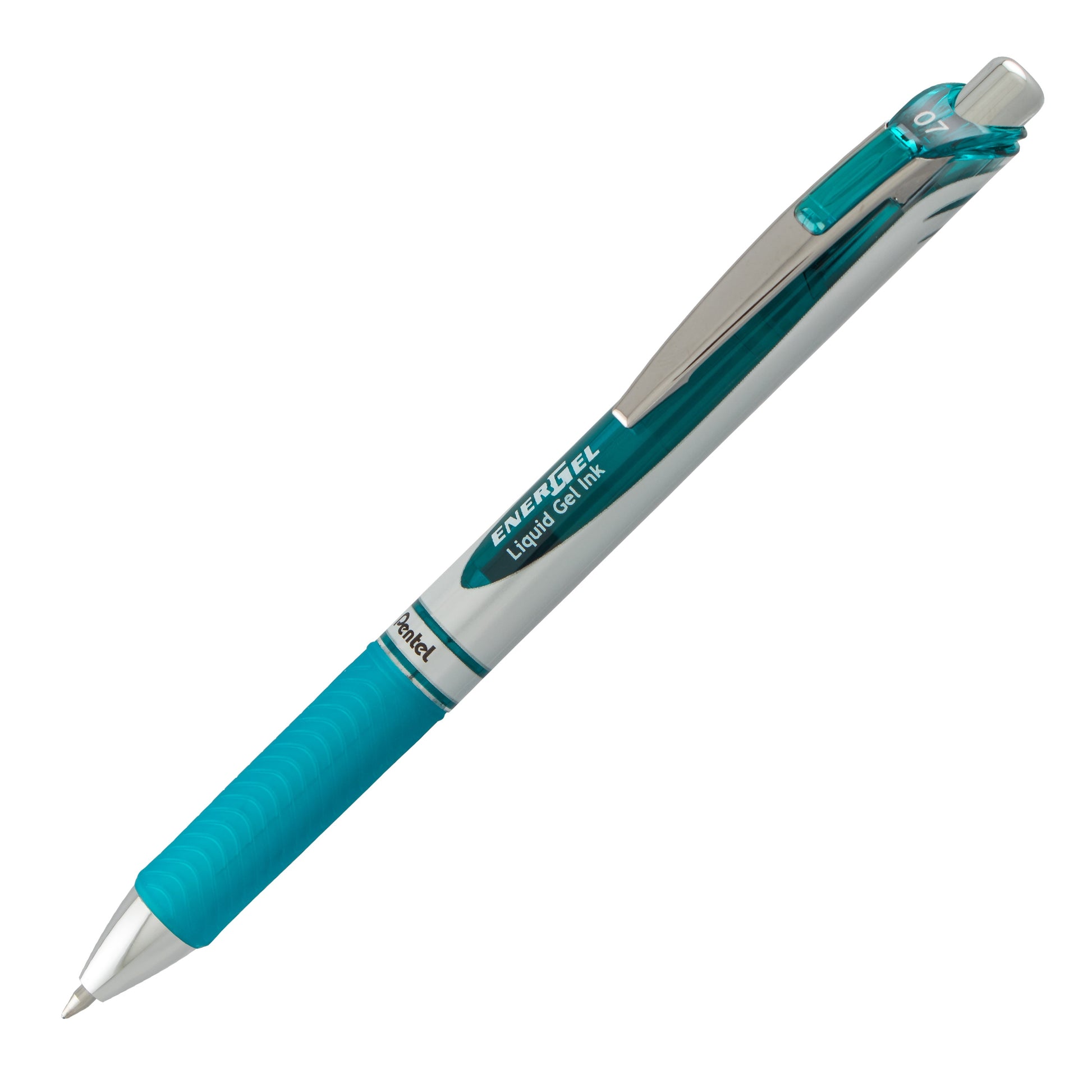 EnerGel Retractable Liquid Gel Roller 0.7mm Metal Tip Turquoise Ink