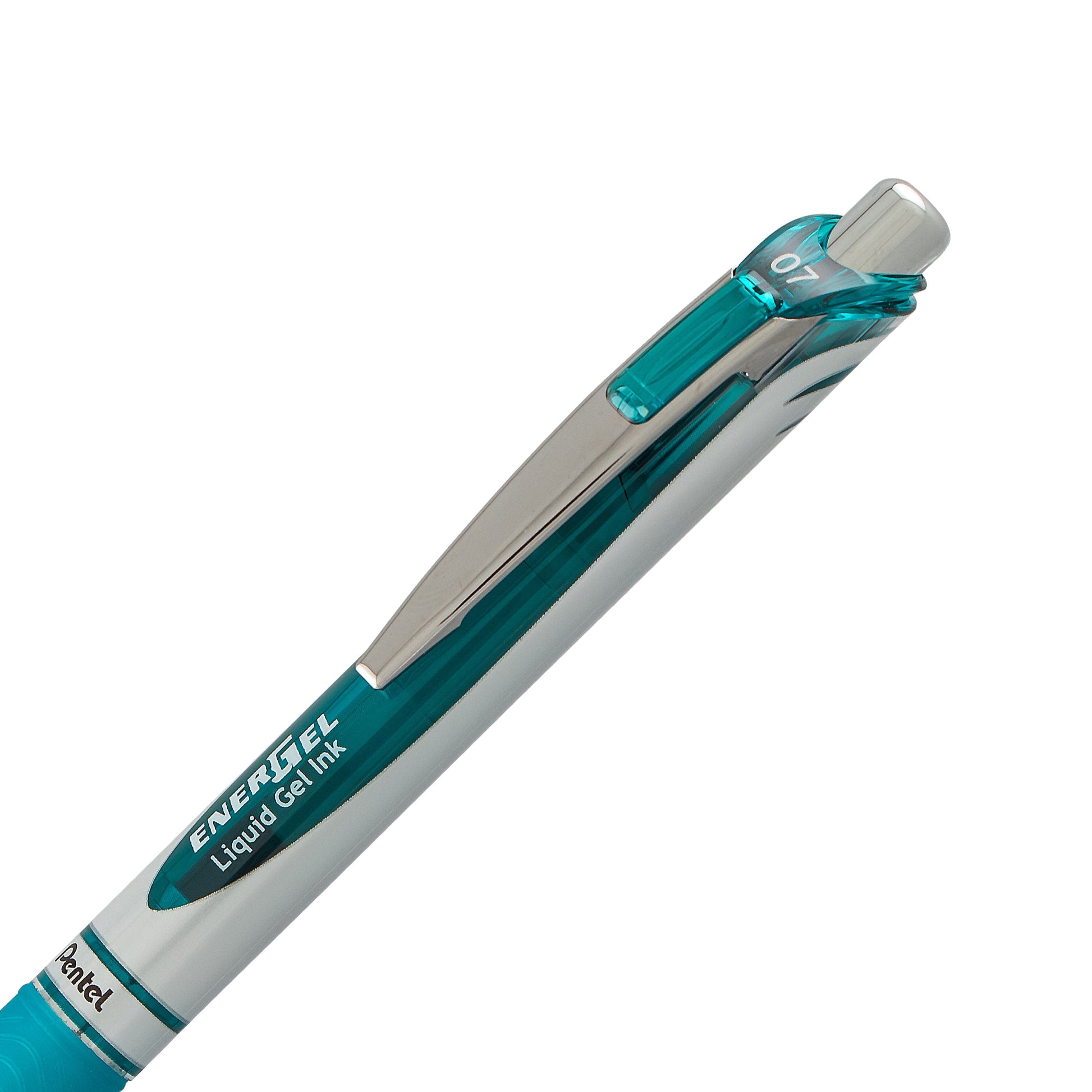 EnerGel Retractable Liquid Gel Roller 0.7mm Metal Tip Turquoise Ink