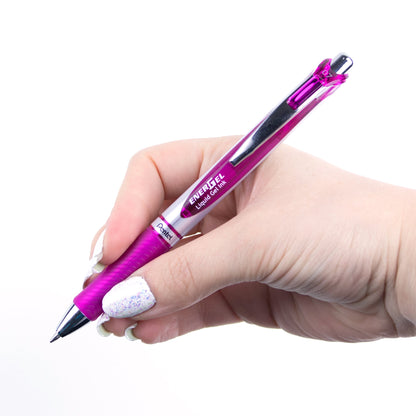 EnerGel Retractable Liquid Gel Roller 0.7mm Metal Tip Magenta Ink