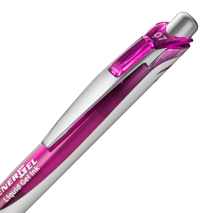 EnerGel Retractable Liquid Gel Roller 0.7mm Metal Tip Magenta Ink