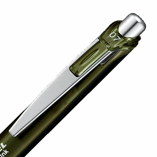 Energel Retractable Liquid Gel Roller 0.7mm Olive-black - Metal Tip