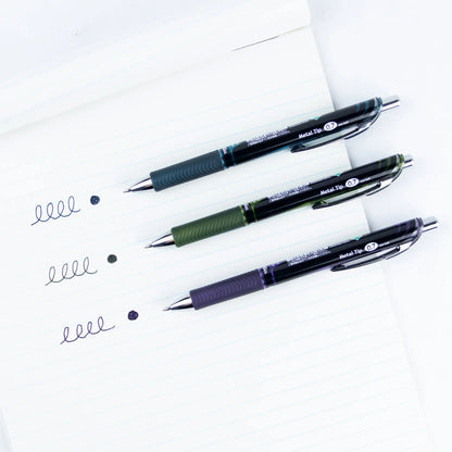 Energel Retractable Liquid Gel Roller 0.7mm Bordeaux-black - Metal Tip Pentel Stationery of Canada