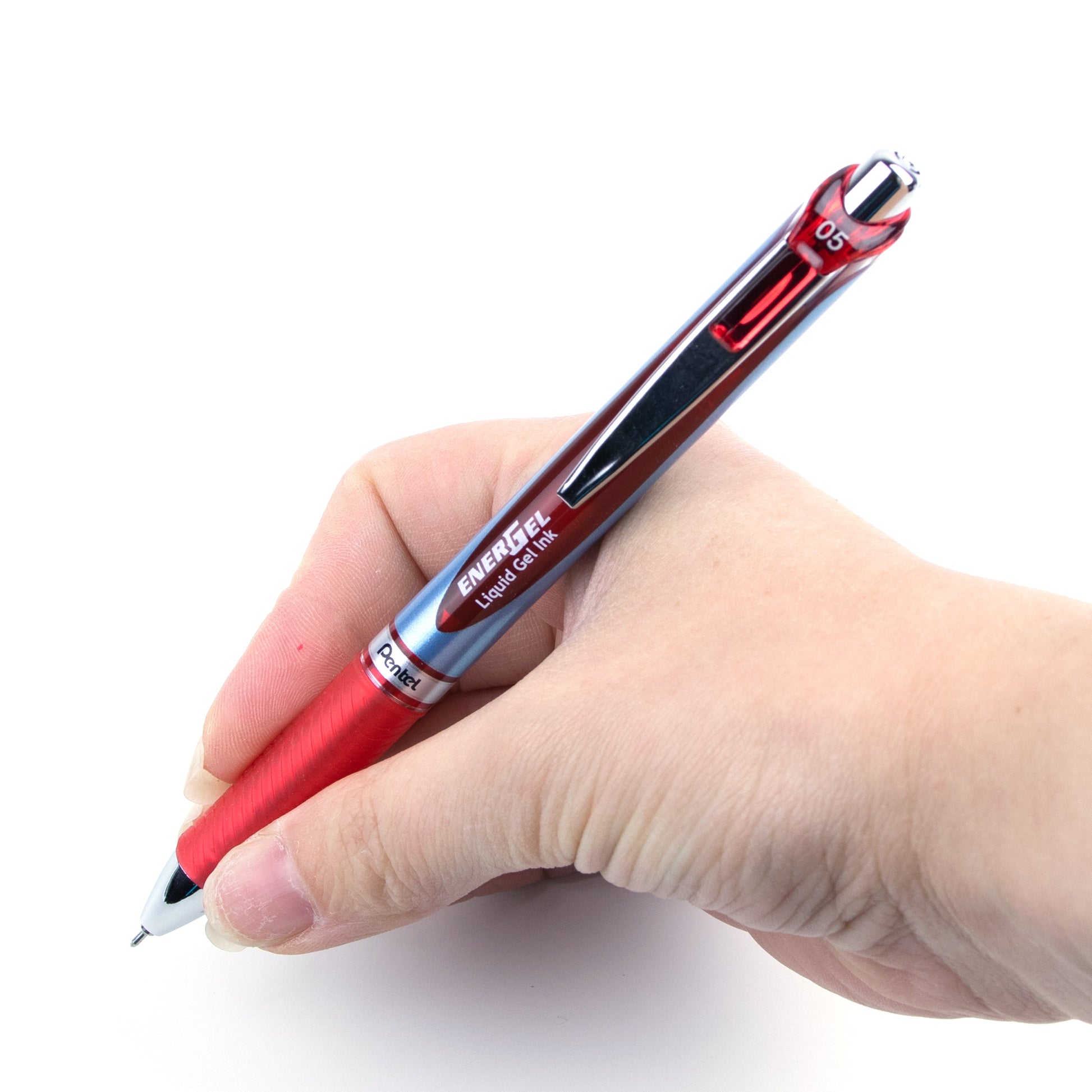 EnerGel Retractable Liquid Gel Pen 0.5mm Needle Tip Red Ink