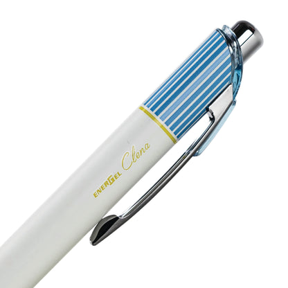 EnerGel Clena Retractable Liquid Gel Pen, (0.5mm) Needle Tip, Blue Accent, Blue Ink