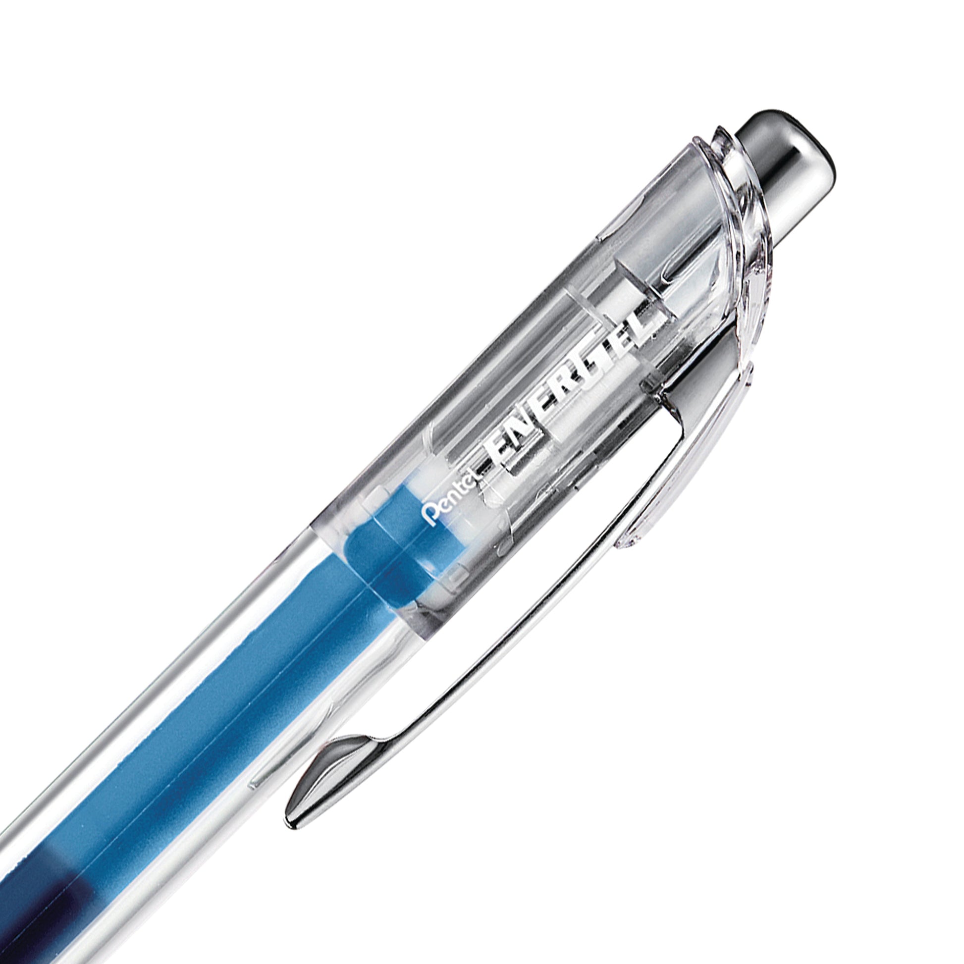 EnerGel Infree Clear Barrel Retractable Liquid Gel Pen 0.5mm Needle Tip Blue Ink